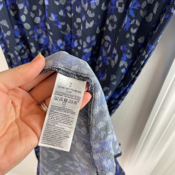 GAP Maternity Blue Leopard Print Midi Dress - Size Small - Picture 7 of 14